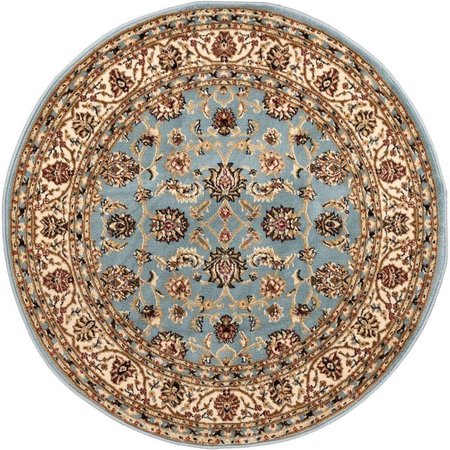 RICKIS RUGS Sarouk Traditional Round Rug, Light Blue - 3 ft. 11 in. RI2683872
